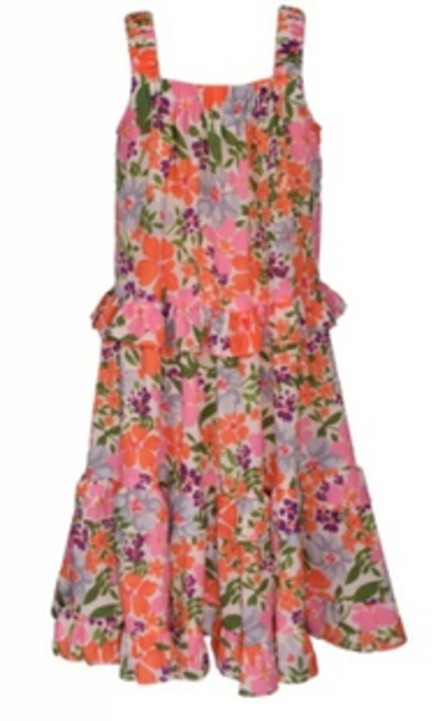 BONNIE JEAN S3-11319-DV GIRLS FLORAL TIERED DRESS SIZES 4-16