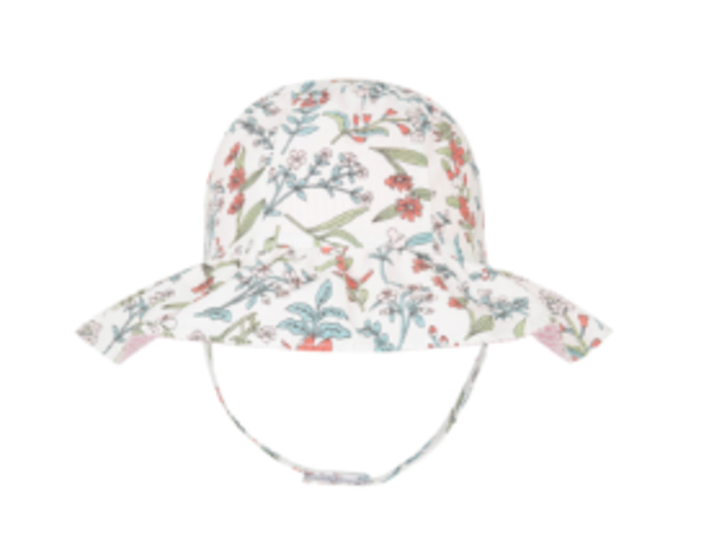 MILLYMOOK BABY GIRLS OFF WHITE REVERSIBLE FLOPPY HAT ROSEMARY 