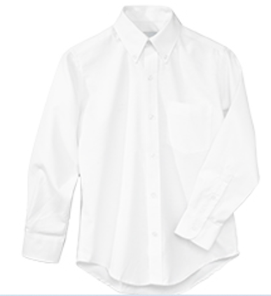 Morgan Park AcademyWhite Long Sleeve Oxford Button Down ShirtWhiteWith School Logo