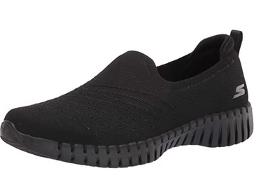 SKECHERS WOMEN'S GO WALK SMART MONO MESH SLIP ON SNEAKER, BLACK