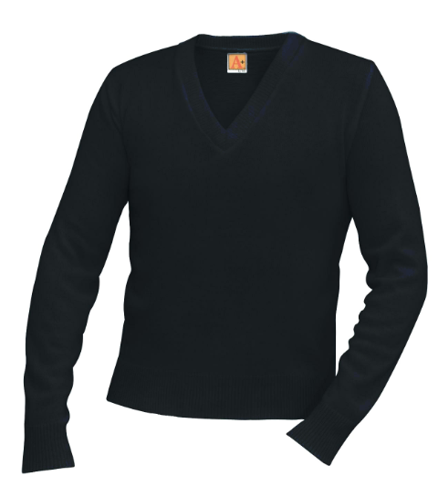 R.A. Black Magnet SchoolBlack V-neck Pullover with School Logo