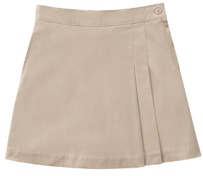 Girls Double Pleated Khaki Skort