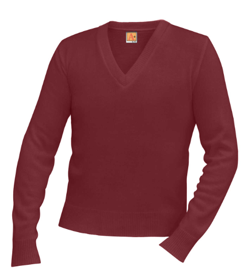 Maroon V-neck Pullover