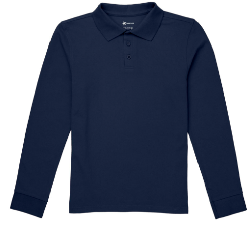 CICS WrightwoodNavyLong Sleeve PoloWith School LogoGrades: Kindergarten-7