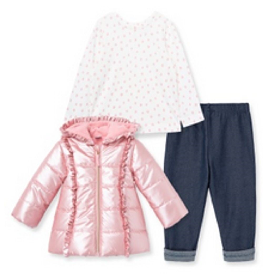 LITTLE ME L457 TODDLER GIRLS 3 PIECE SHINE JACKET SET 