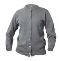 Cambridge Classical AcademyGray Crewneck Cardigan With School LogoGrades:  PreK-4