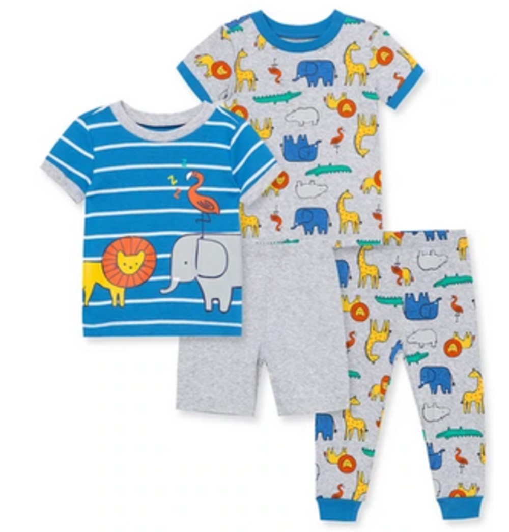 LITTLE ME L067 BOYS SAFARI 4 PIECE PAJAMA SET