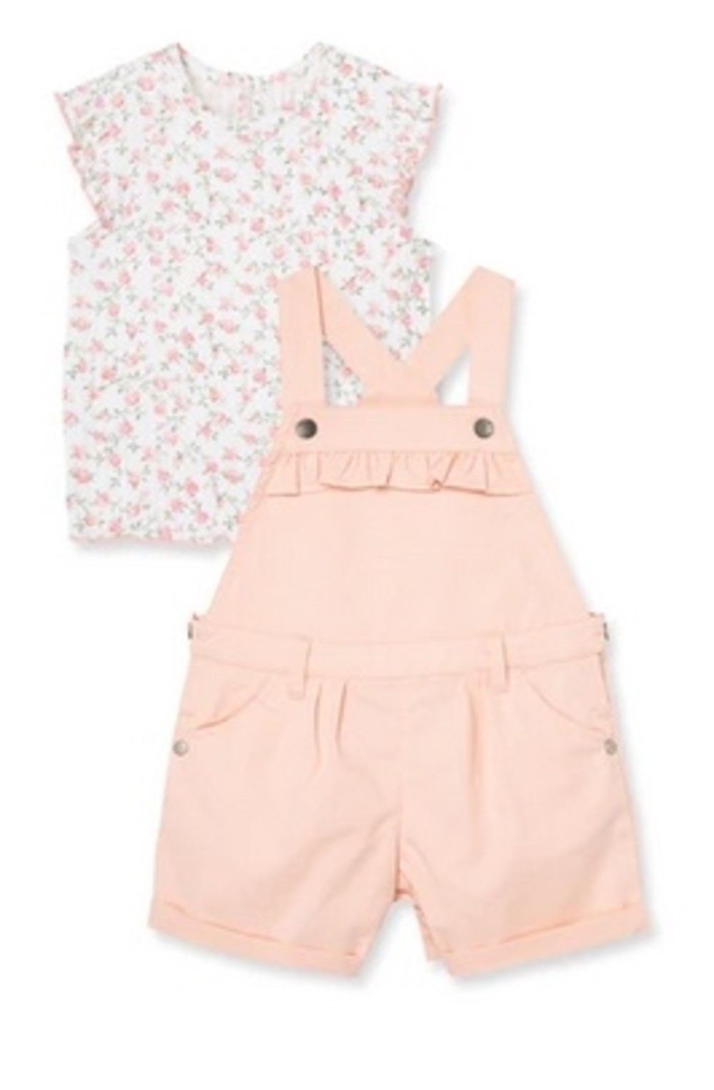 LITTLE ME L677 GIRLS 2 PIECE PINK SHORTALL