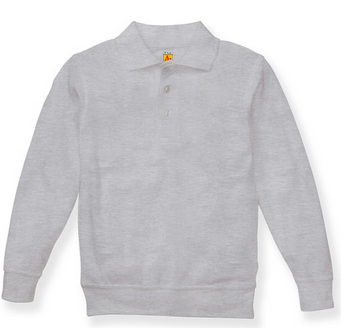 St. DamianGirls Long Sleeve Banded PoloGrayWith School LogoGrades:  Kindergarten-8