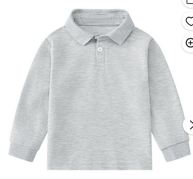 GrayLong Sleeve Polo