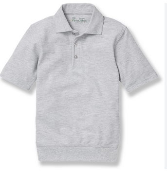 St. DamianGirls Short Sleeve Banded PoloGrayWith School LogoGrades:  Kindergarten-8