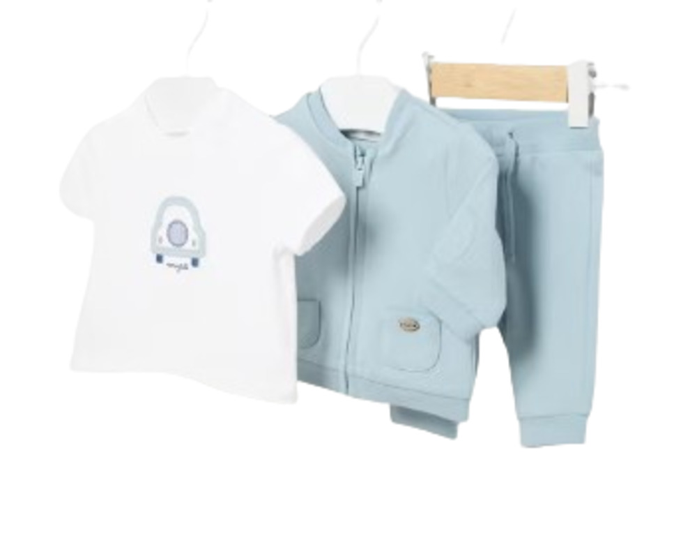 MAYORAL 1815 BABY BOYS 3 PIECE TRACKSUIT WITH CAR APPLIQUE
