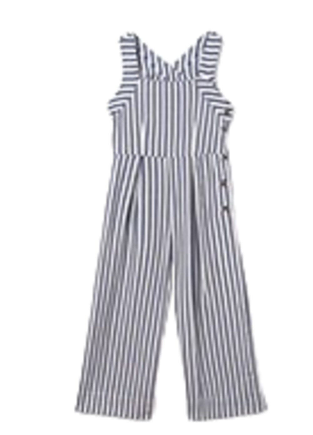 MAYORAL 6855 GIRLS BLUE AND WHITE STRIPED JUMPSUIT 