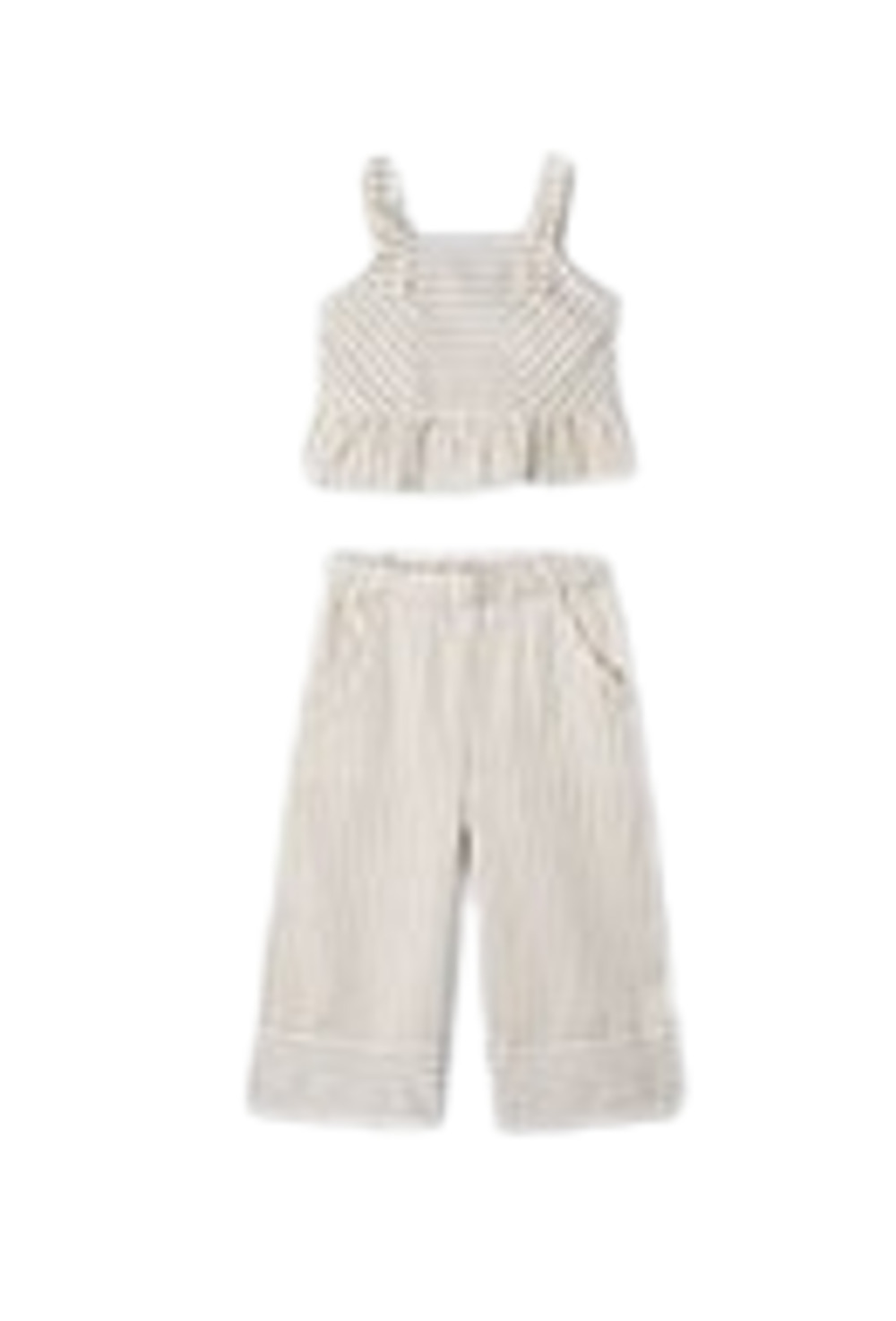 MAYORAL 3539 STRIPES LONG TROUSERS FOR GIRLS BEIGE