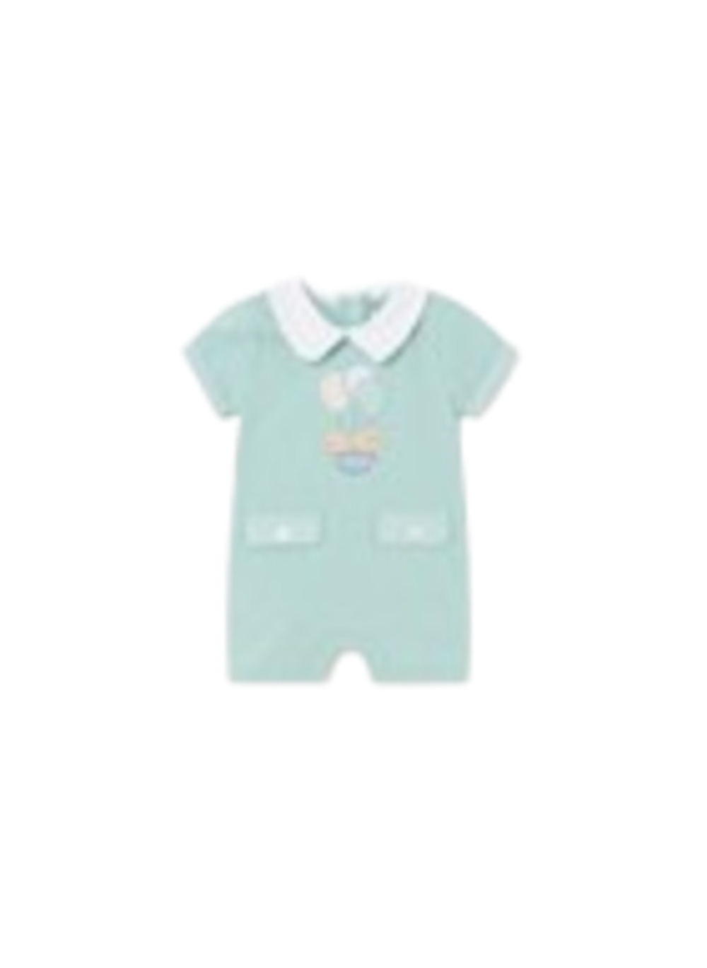 MAYORAL 1724 BABY BOYS SHORT ROMPER WITH ELEPHANT APPLIQUES