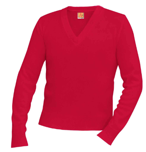 Holy FamilyRed V-neck PulloverWith School LogoGrades:  5-8