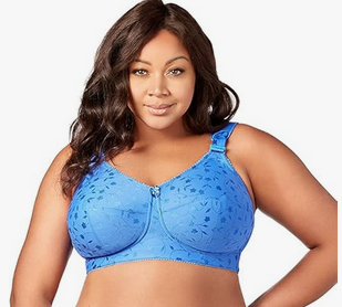 Elila Jacquard Full Coverage Full Support Softcup Bra 1305 Cobalt Blue 