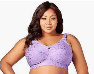 Elila Jacquard Full Coverage Full Support Softcup Bra 1305 Lilac