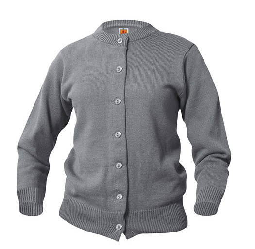 Morgan Park AcademyCrewneck CardiganGrayWith School Logo